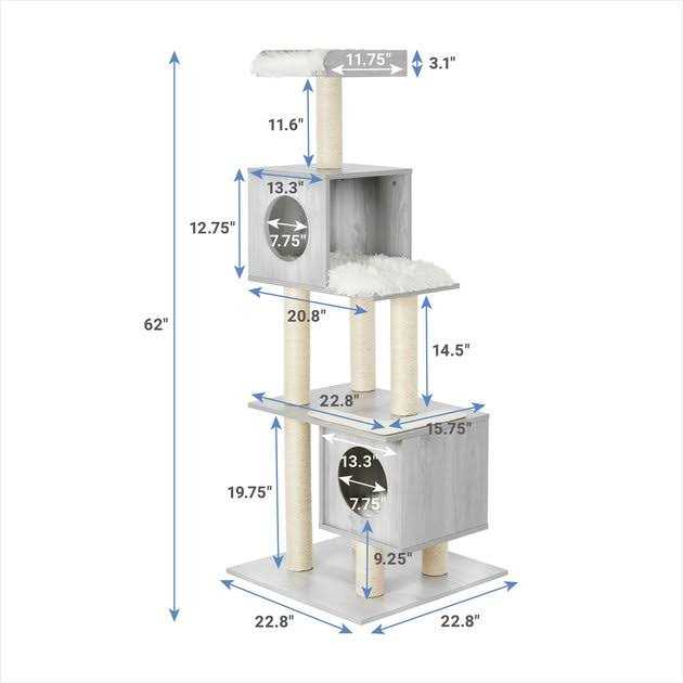 Alternative view of Frisco 62-in Modern Cat Tree Condo
