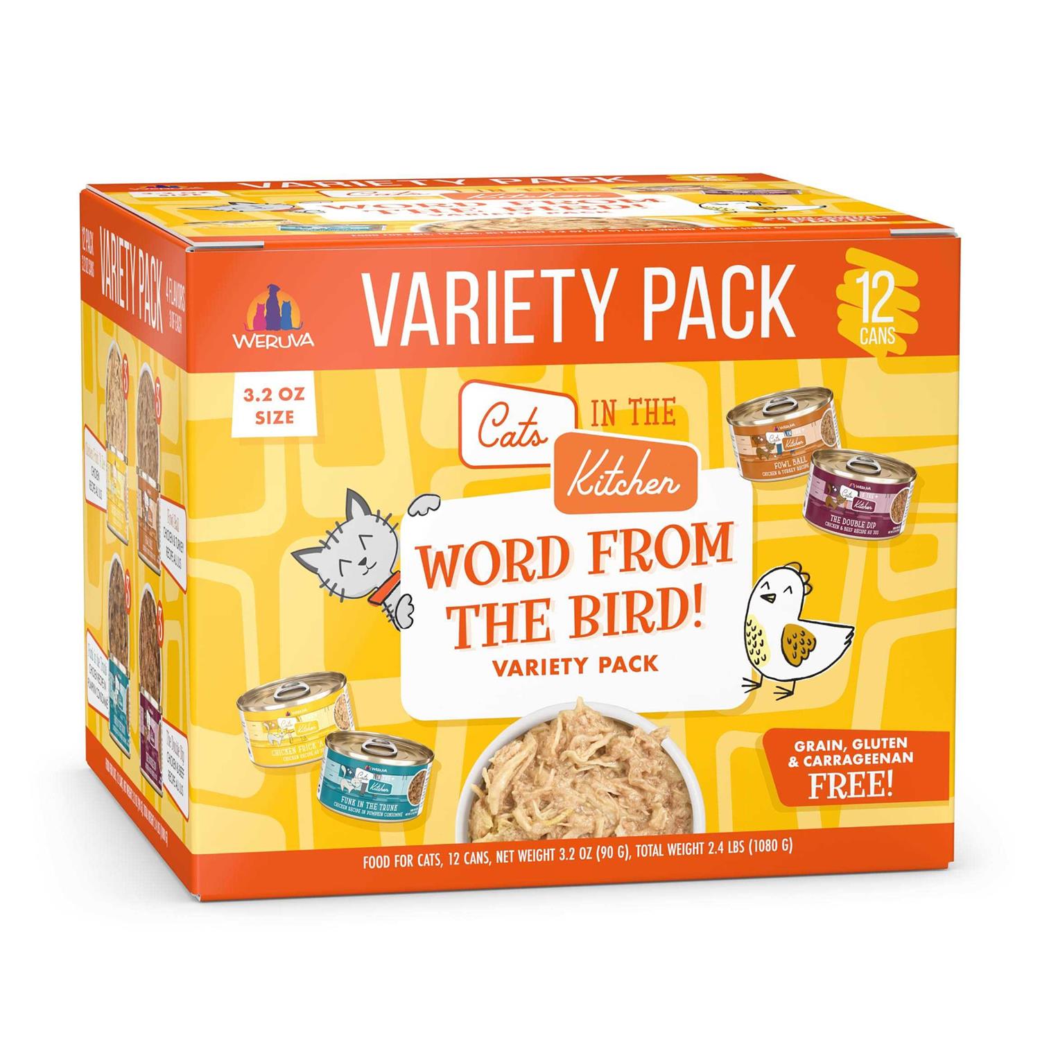 Weruva Cats in the Kitchen Originals Word From the Bird! Wet Cat Food Variety Pack