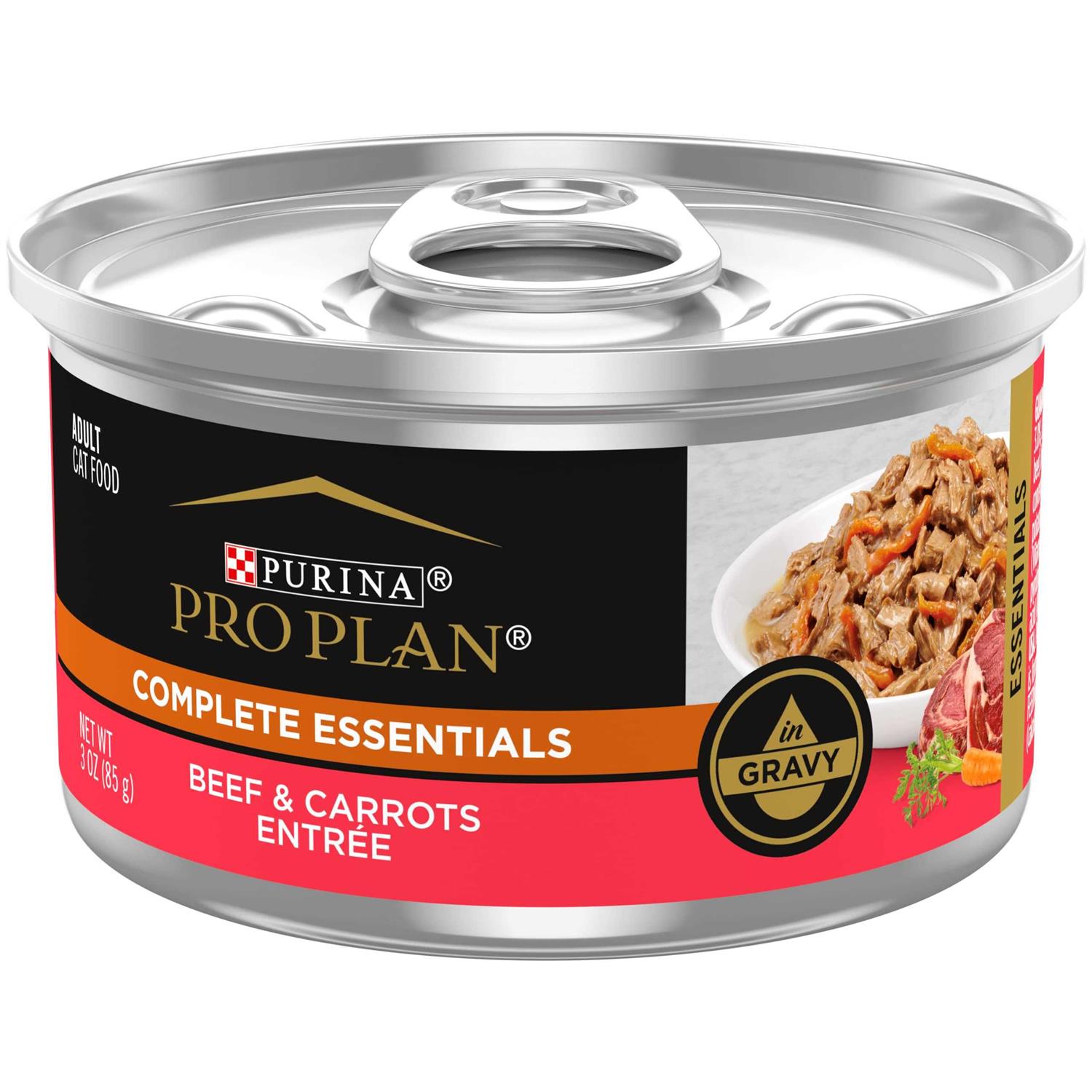 Purina Pro Plan Beef & Carrots Entree in Gravy Canned Cat Food
