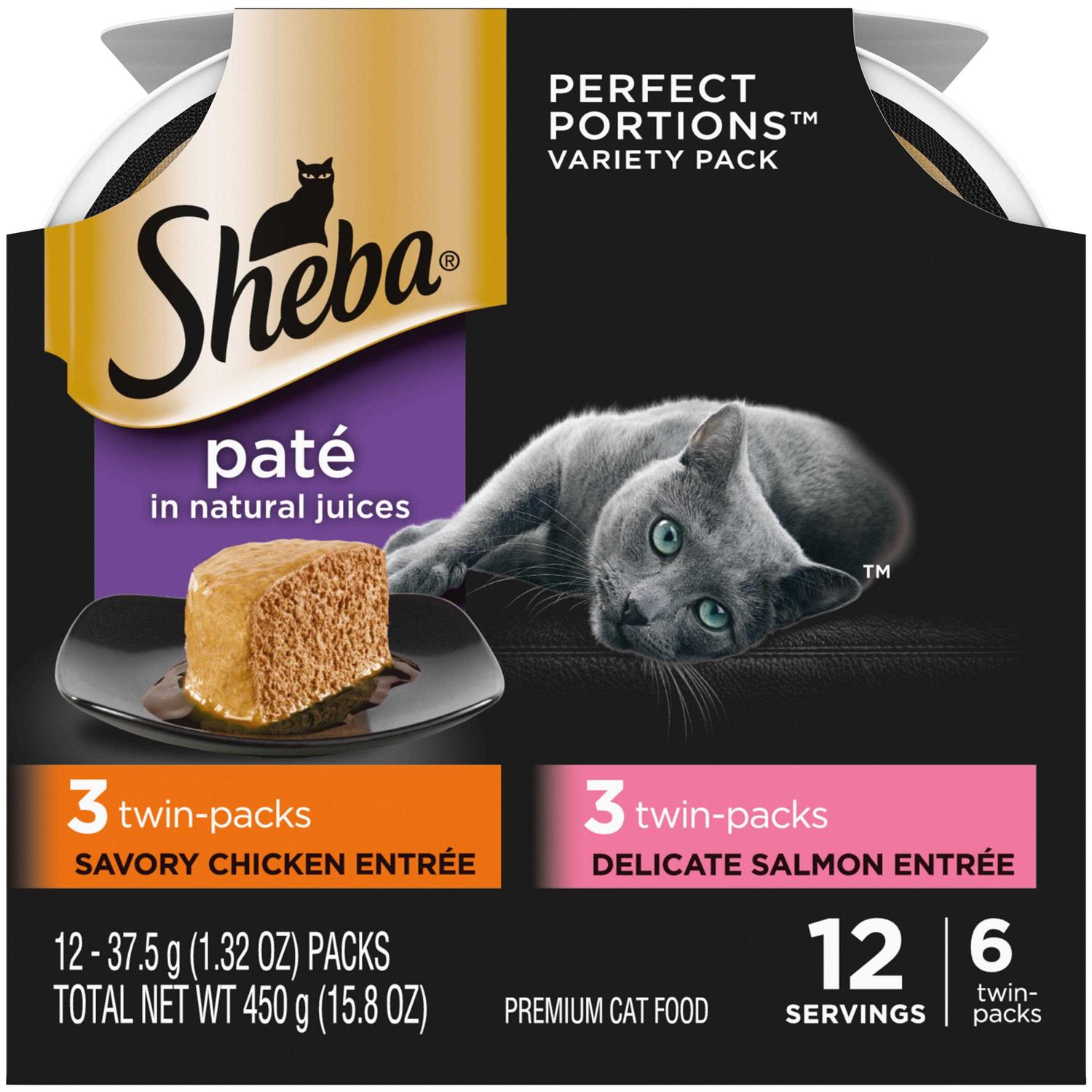 Sheba Perfect Portions Pate Wet Cat Food Savory Chicken Entree & Delicate Salmon