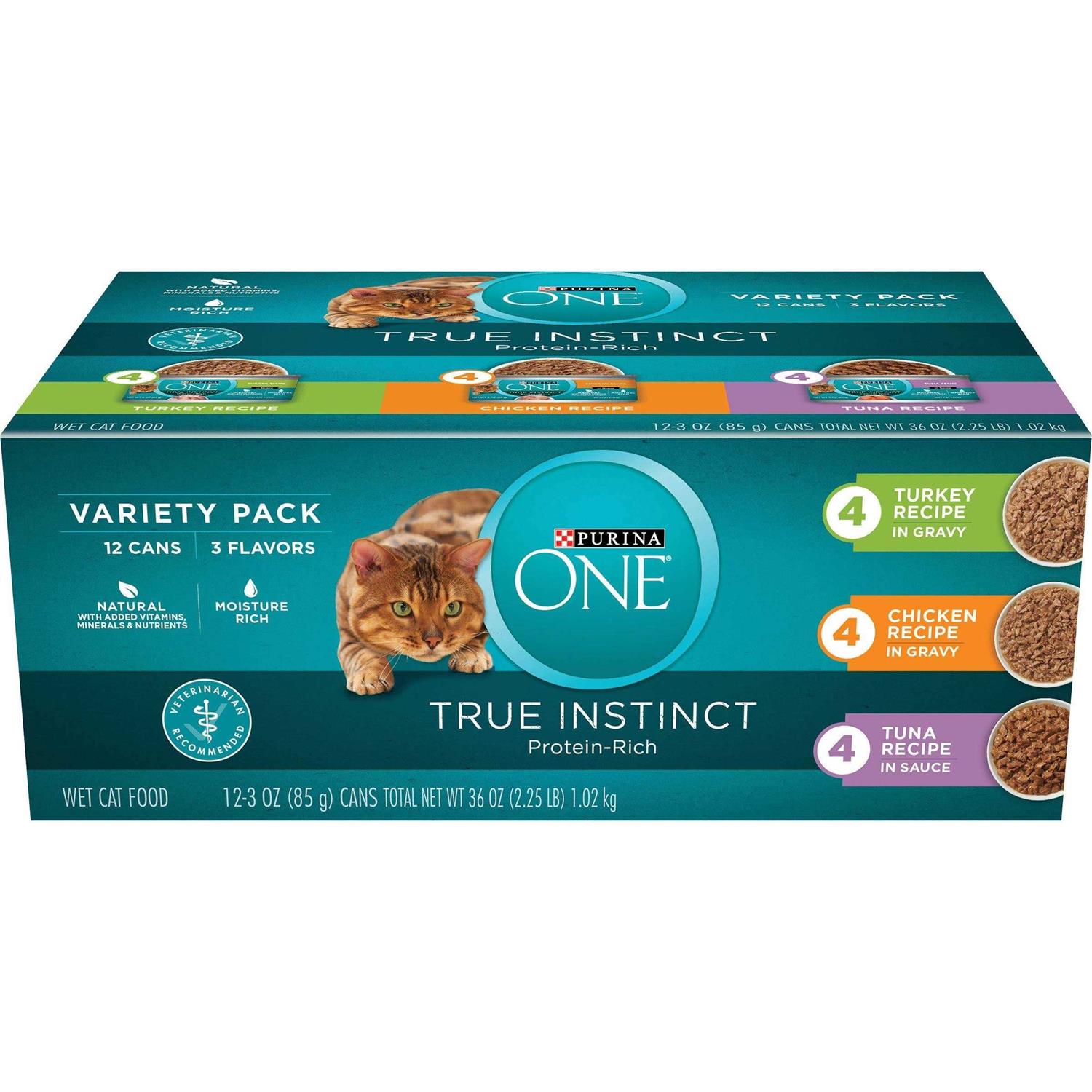 Purina ONE Natural High Protein Wet Cat Food Variety Pack True Instinct Turkey