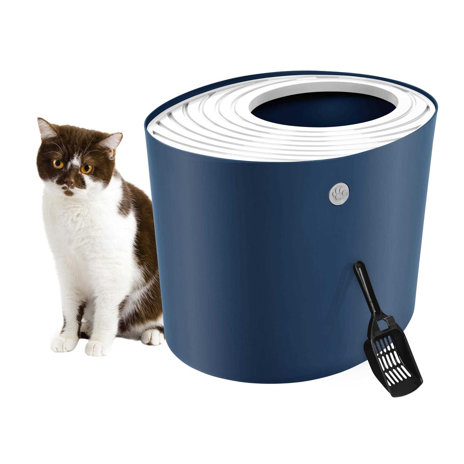 IRIS USA Top Entry Cat Litter Box with Scoop
