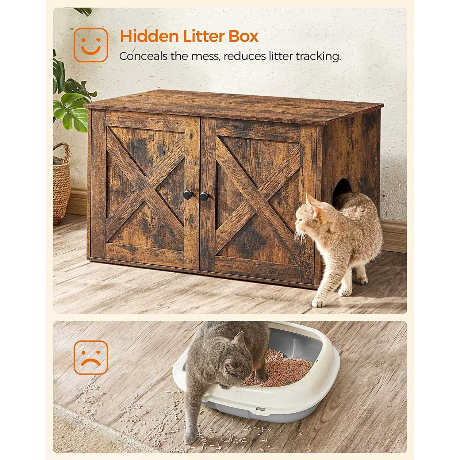 Alternative view of Feandrea Litter Box Enclosure Cat Litter Box Furniture Hidden
