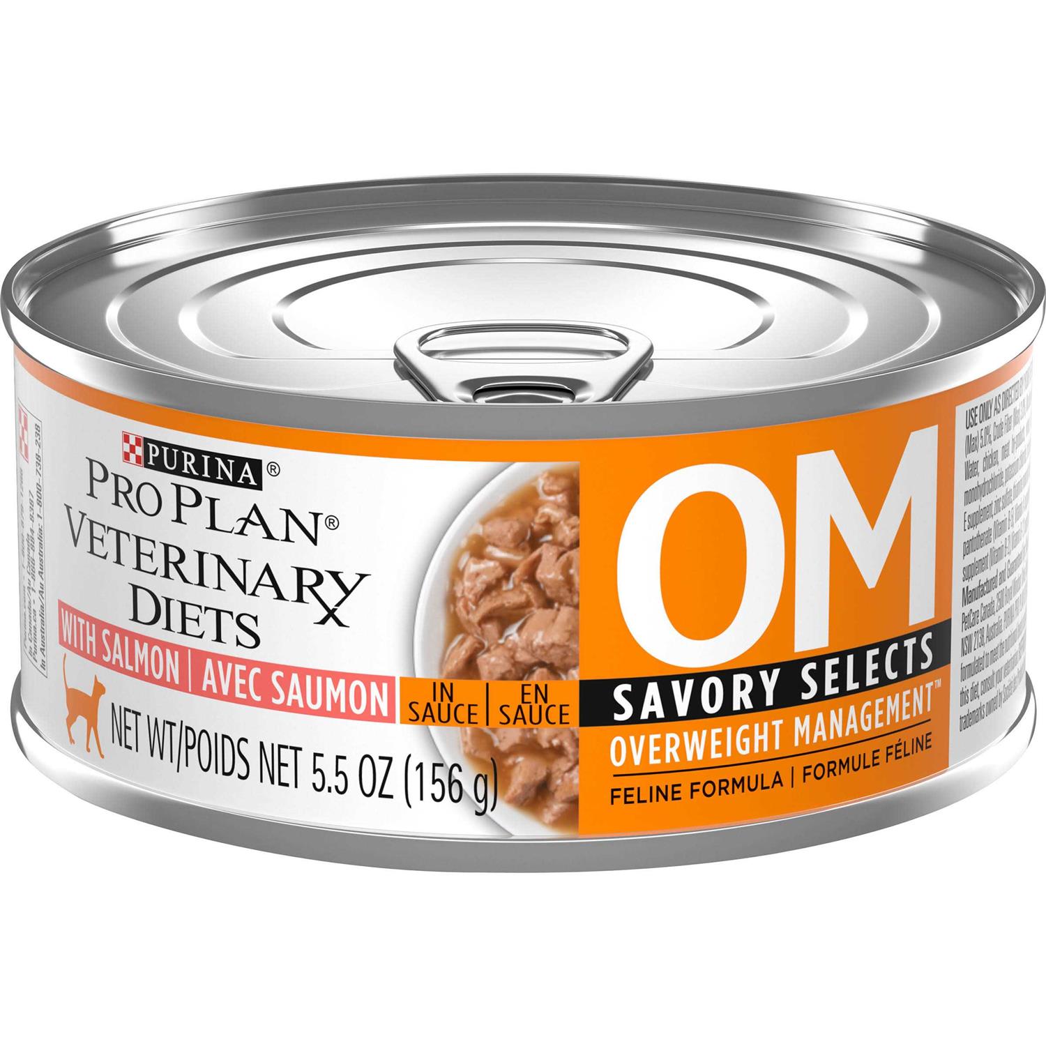 Purina Pro Plan Veterinary Diets OM Overweight Management Savory Selects with Salmon Feline Formula Wet Cat Food