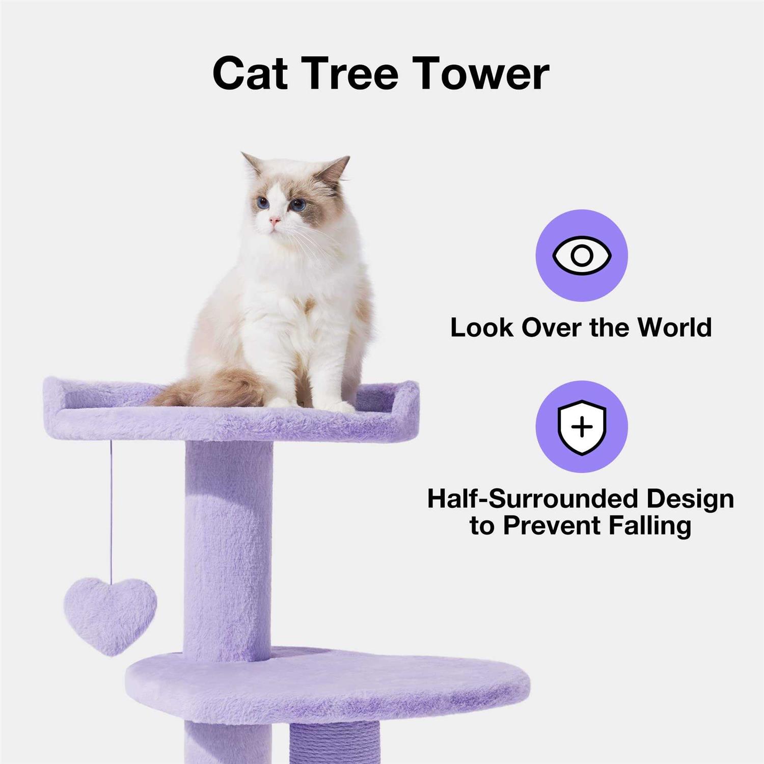 Alternative view of Heartpurrple Cat Climber Tree by Vetreska