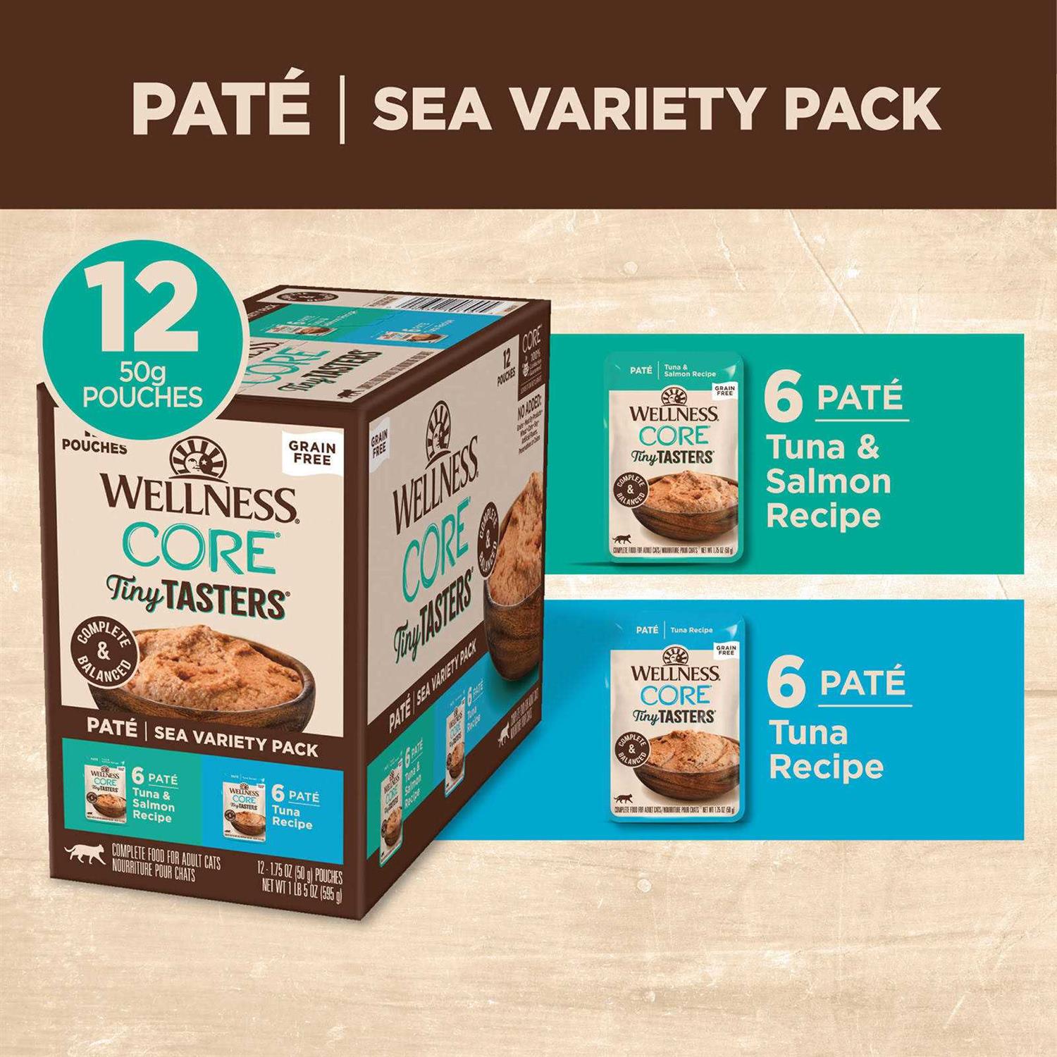 Alternative view of Wellness CORE Tiny Tasters Variety Pack Sea Grain-Free Cat Food Pouches