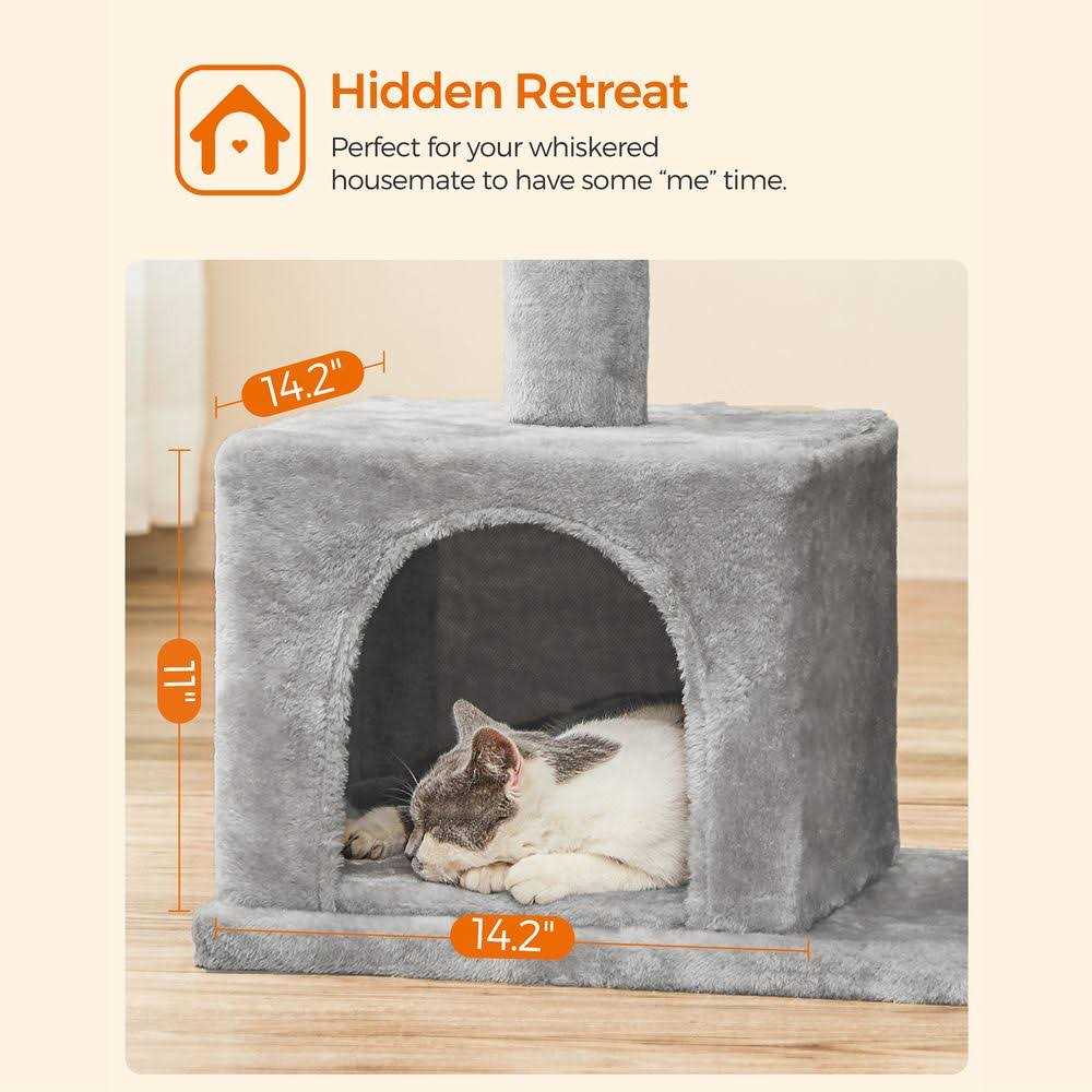 Alternative view of Feandrea Cat Tree with Sisal-Covered Scratching Posts and 2 Plush Condos Cat Furniture for Kittens