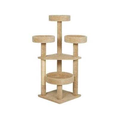 Frisco 65-in Real Carpet Scratch and Lounge Cat Tree, Beige