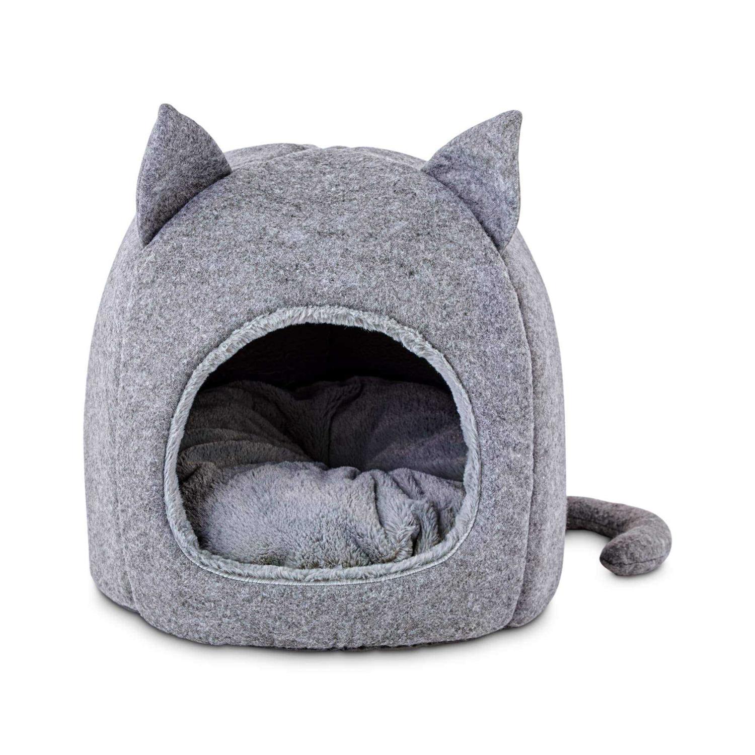 EveryYay Snooze Fest Fellow Feline Hooded Igloo Cat Bed