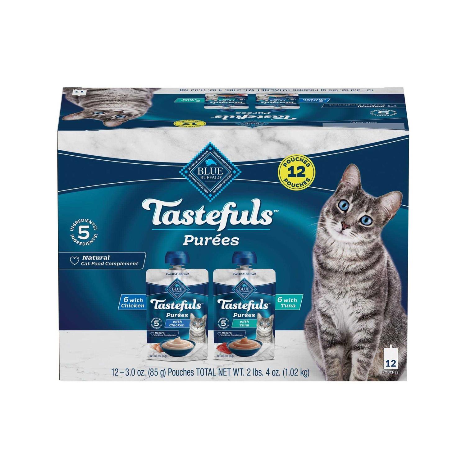Blue Buffalo Tastefuls Adult Cat Natural Purées Variety Pack