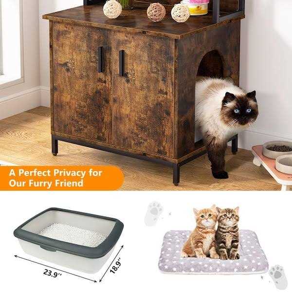 Alternative view of Kellum Rustic Brown Litter Box Enclosure