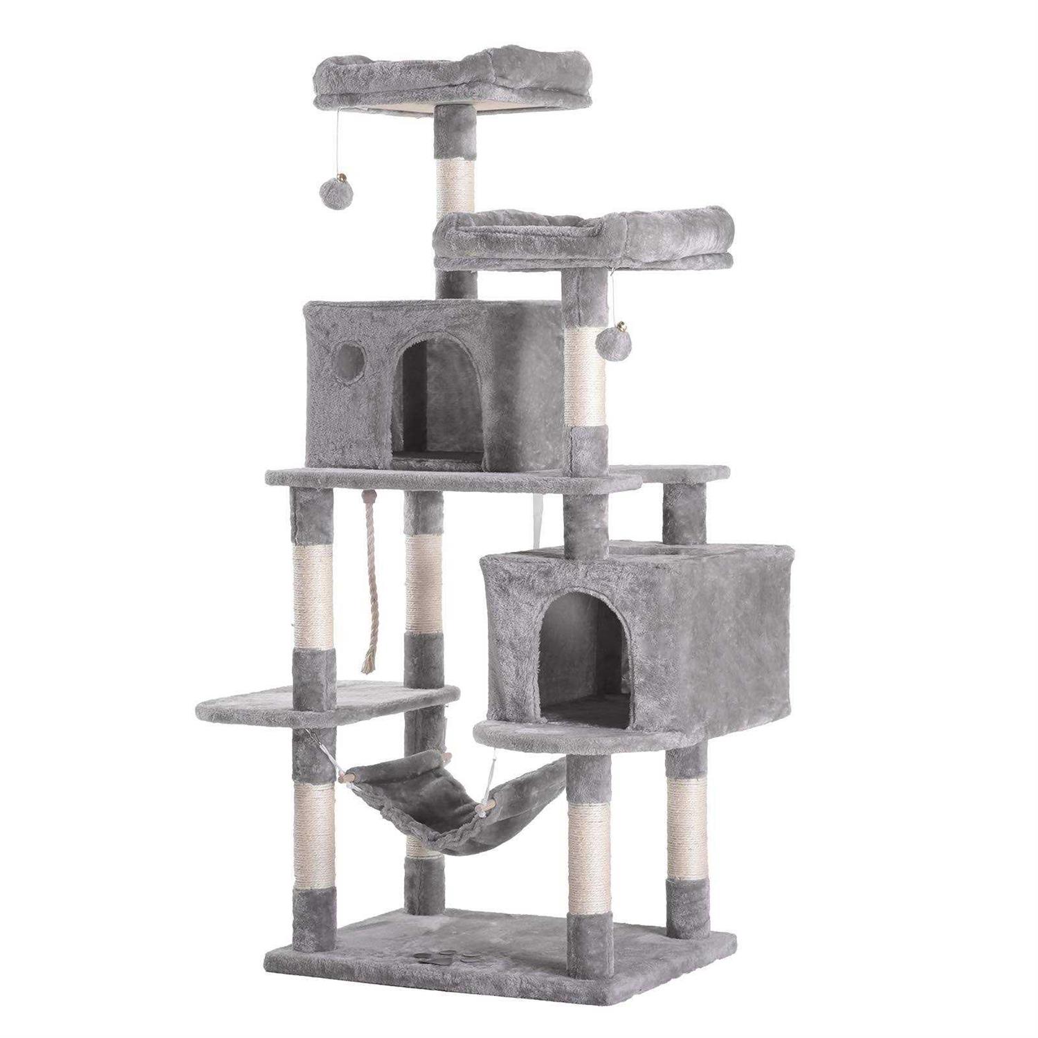 Hey-brother Large Multi-Level Cat Tree Condo Furniture with Sisal-Covered Scratching Posts