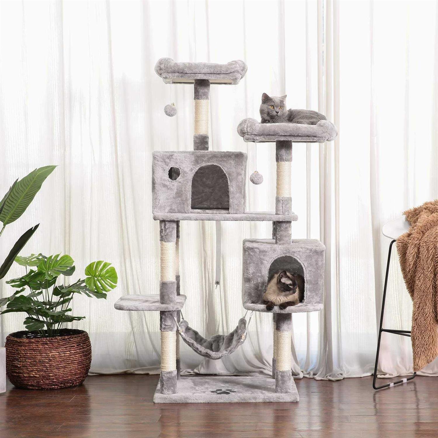 Alternative view of Hey-brother Large Multi-Level Cat Tree Condo Furniture with Sisal-Covered Scratching Posts