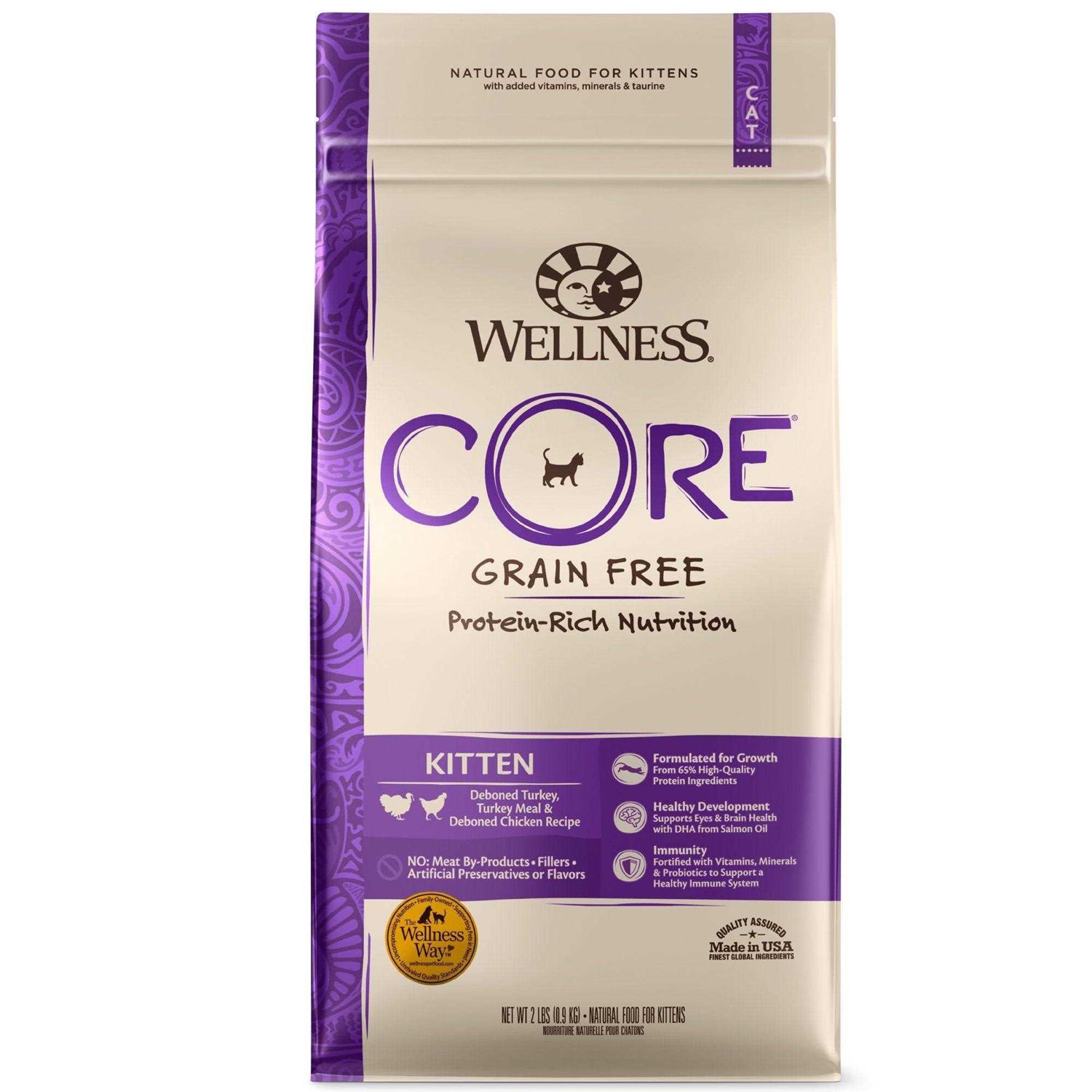 Wellness CORE Grain-Free Kitten Formula Dry Cat Food, Turkey, Whitefish and Chicken