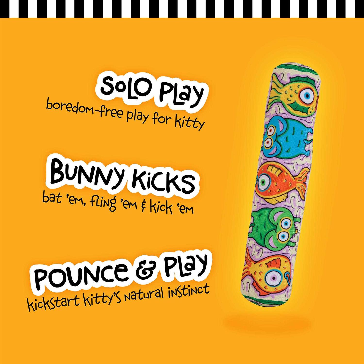Alternative view of Fat Cat Kitty Kickz Gold Fish Roll Cat Toy