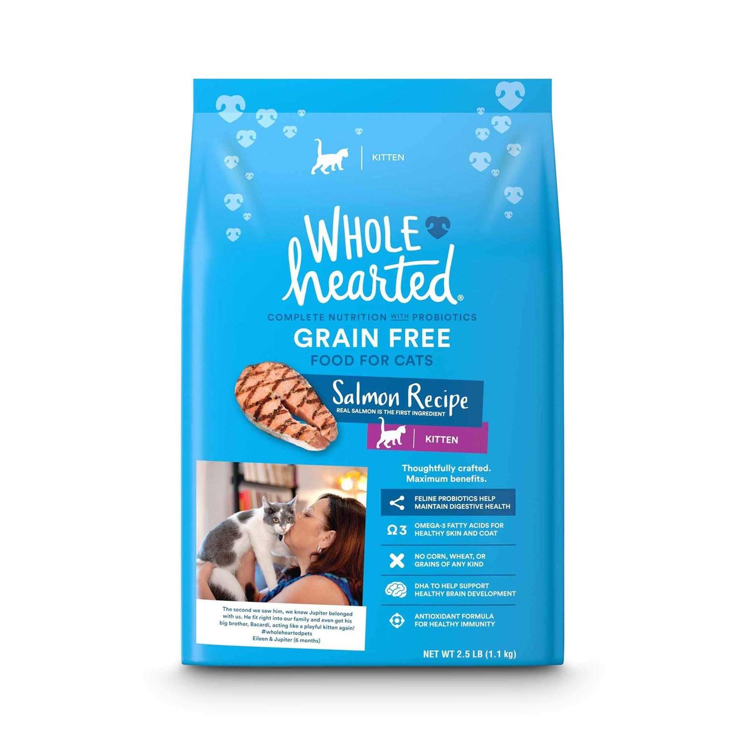 WholeHearted Grain Free Salmon Recipe Dry Kitten Food