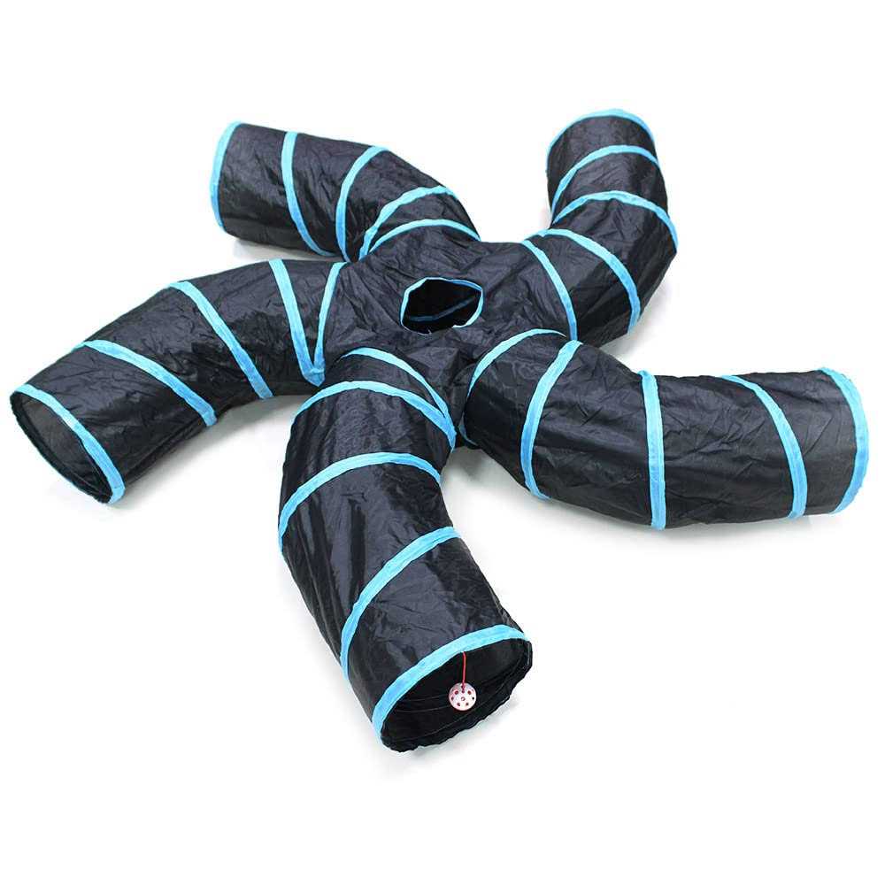 Bemodst Cat Tunnel for Indoor Cats, 2 Way/3 Way/4 Way/5 Way Cat Tubes and Tunnels Collapsible S-shape Small Animal Tubes Kitty Tunnels Interactive
