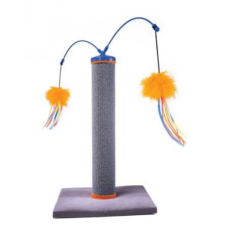 Smartykat Scratch 'N Spin Carpet Cat Scratching Post with Interactive Spinning Wand Cat Toys, Size: 22.83 inches long x 15.94 inches wide x 15.94