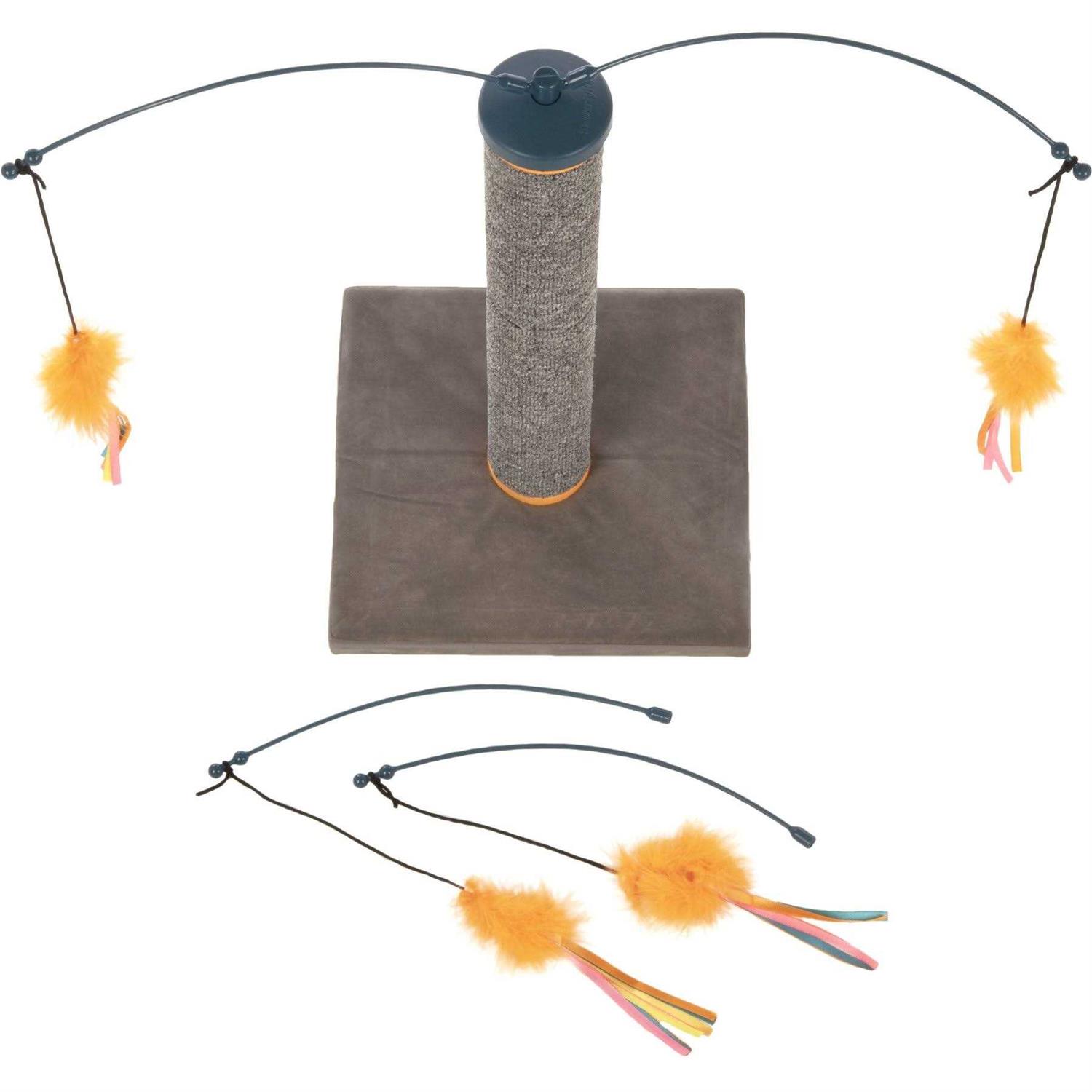 SmartyKat Scratch 'N Spin Carpet Cat Scratching Post with Spinning Wand Toys