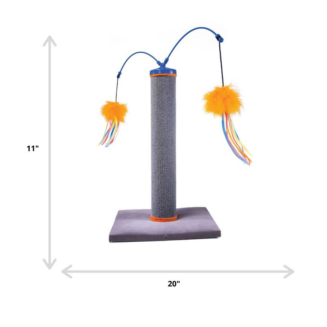 Alternative view of SmartyKat Scratch 'N Spin Carpet Cat Scratching Post with Spinning Wand Toys