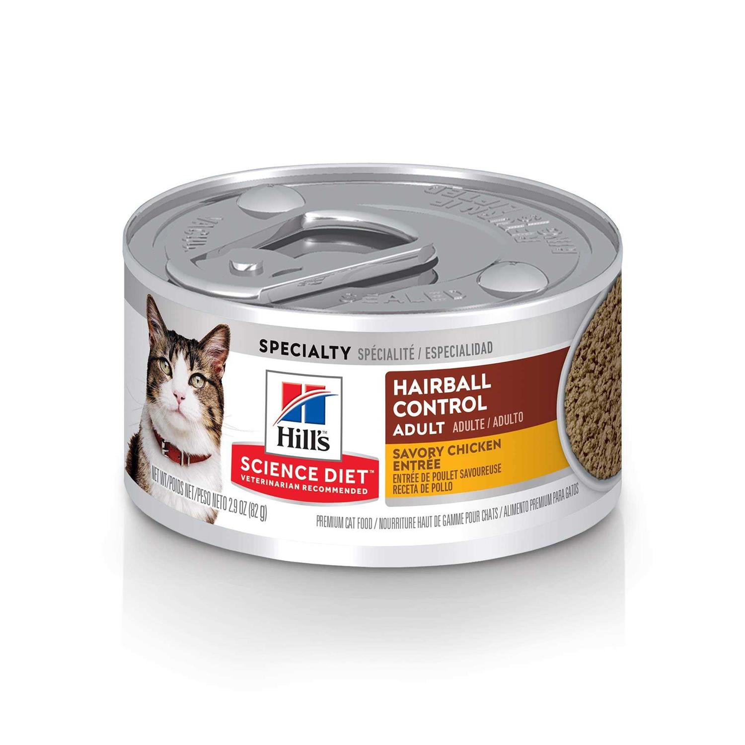 Hill&s Science Diet Adult Hairball Control Savory Chicken Entree Canned Cat Food