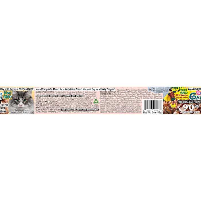 Alternative view of Gentle Giants Natural Non-GMO Beef Cat & Kitten Can Food