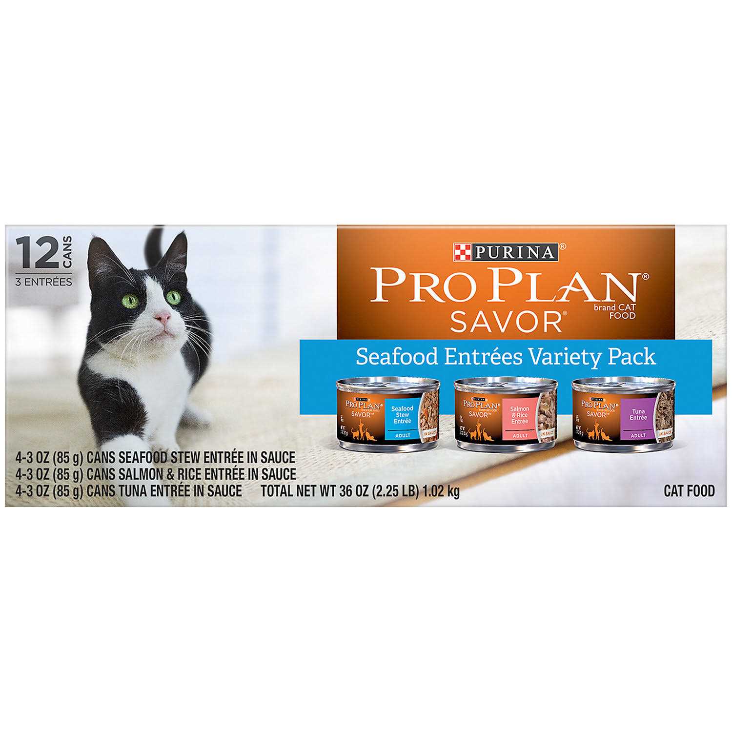 Purina Pro Plan Wet Cat Food Variety Pack Seafood Favorites