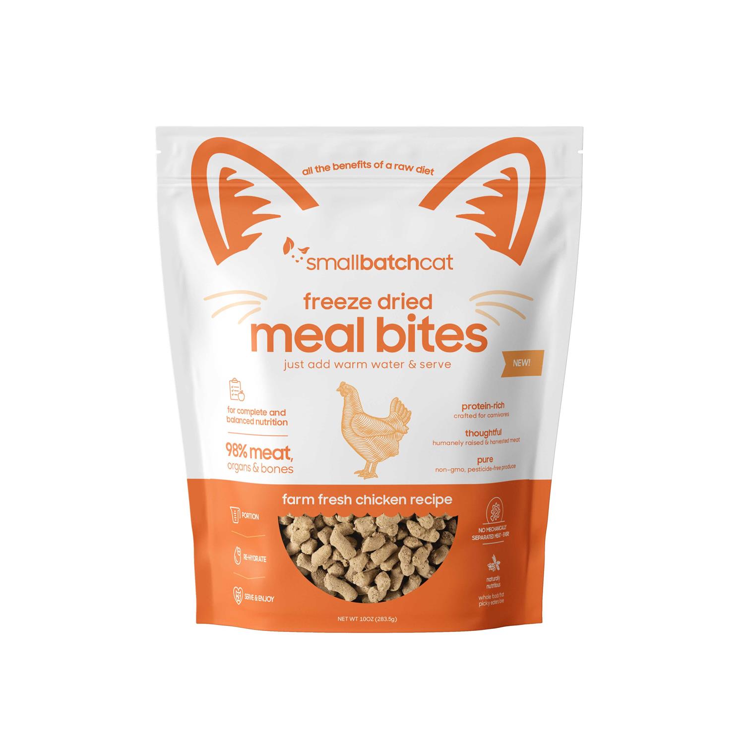 Smallbatch Freeze-Dried Chicken Cat Meal Bites-10 oz