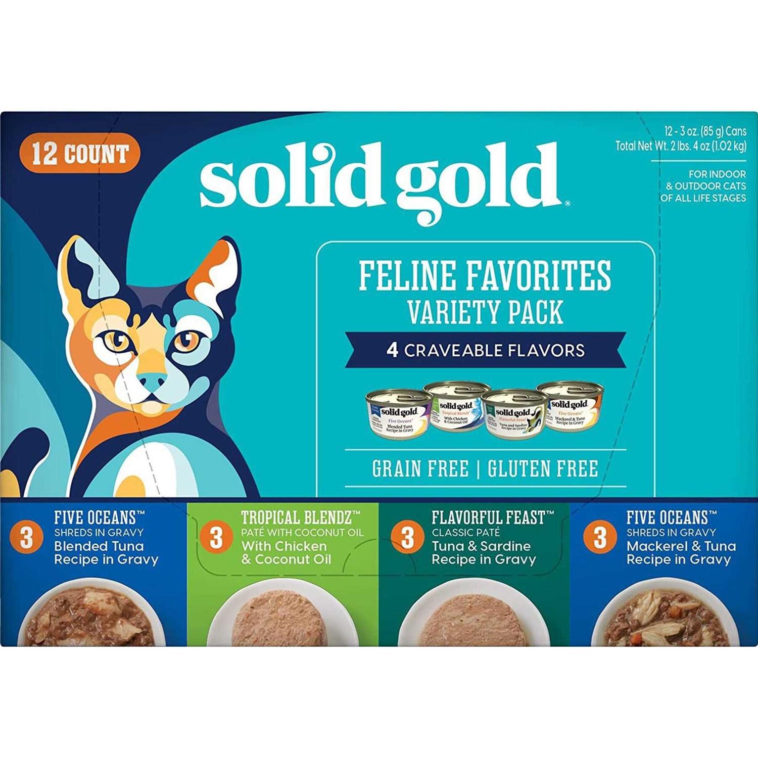 Solid Gold Feline Favorites Adult Wet Cat Food Variety Pack