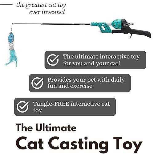 Alternative view of Kid Casters Cat Caster Fishing Pole Toy Tangle Free Retractable & Easy to Store. Includes Two Interchangeable Teaser Toys