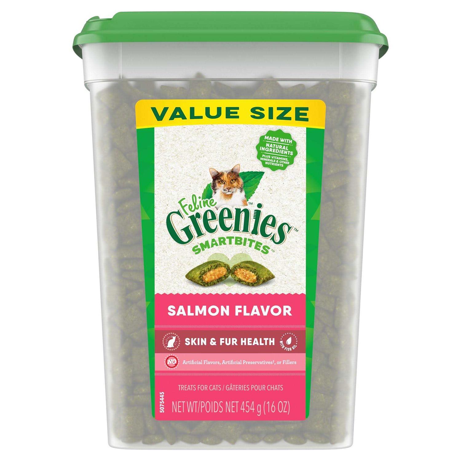 Greenies Feline Smartbites Skin & Fur Salmon Dental Cat Treats