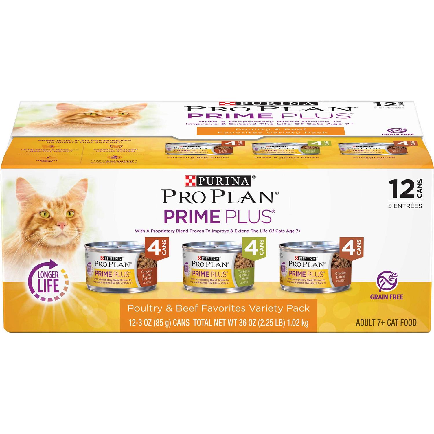 Purina Pro Plan Grain Free Senior Wet Cat Food Variety Pack Pate