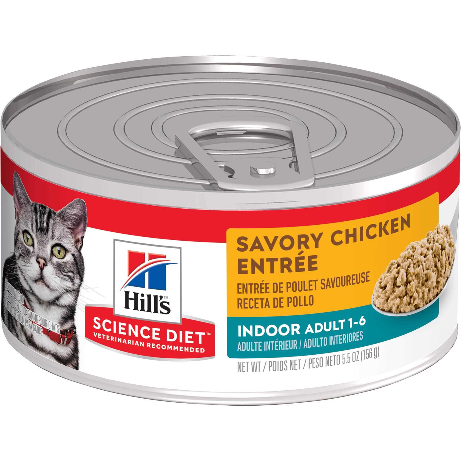 Hill's Science Diet Indoor Chicken Canned Cat Food, 5.5-oz, 24 ct