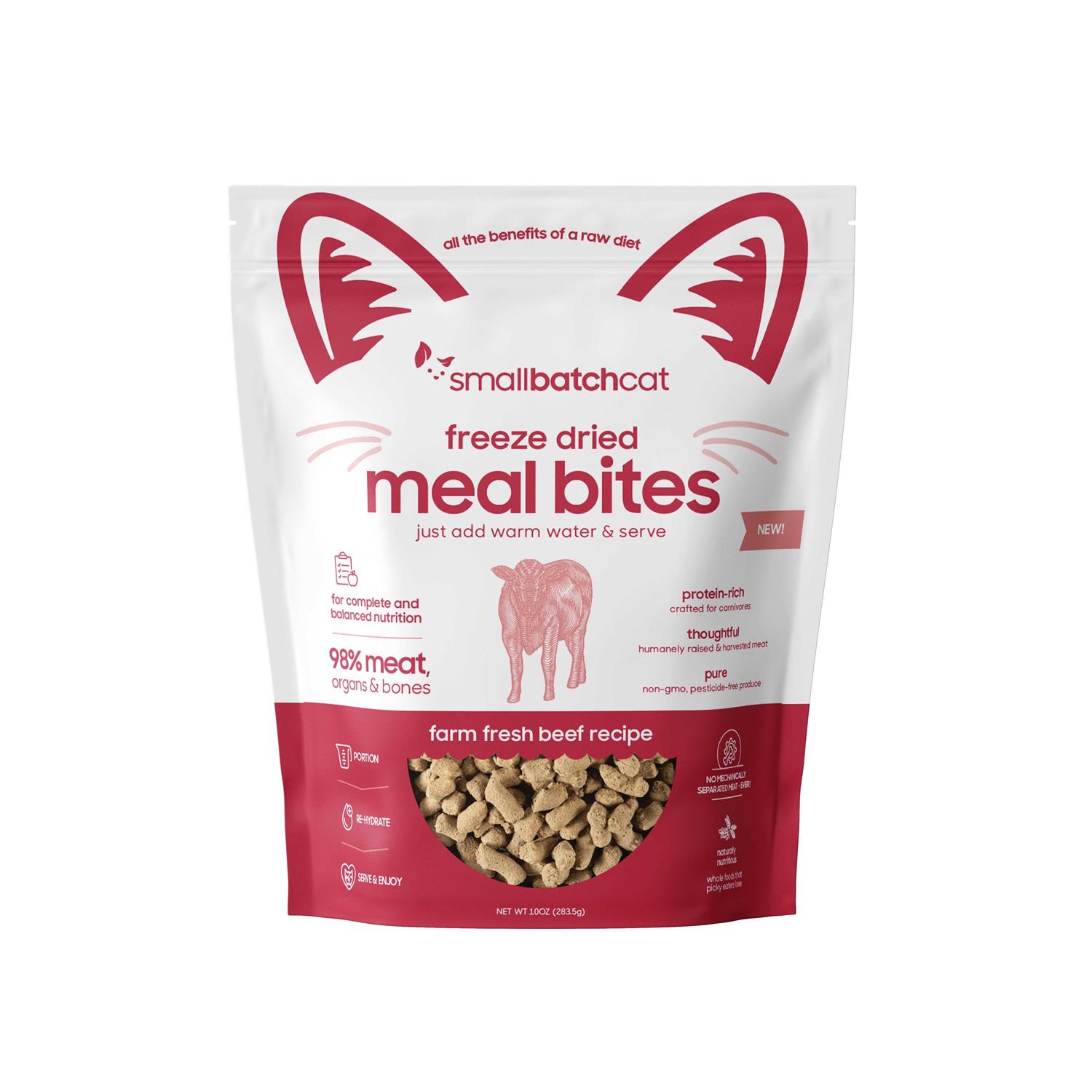 Smallbatch Freeze-Dried Cat Beef Meal Bites-10 oz