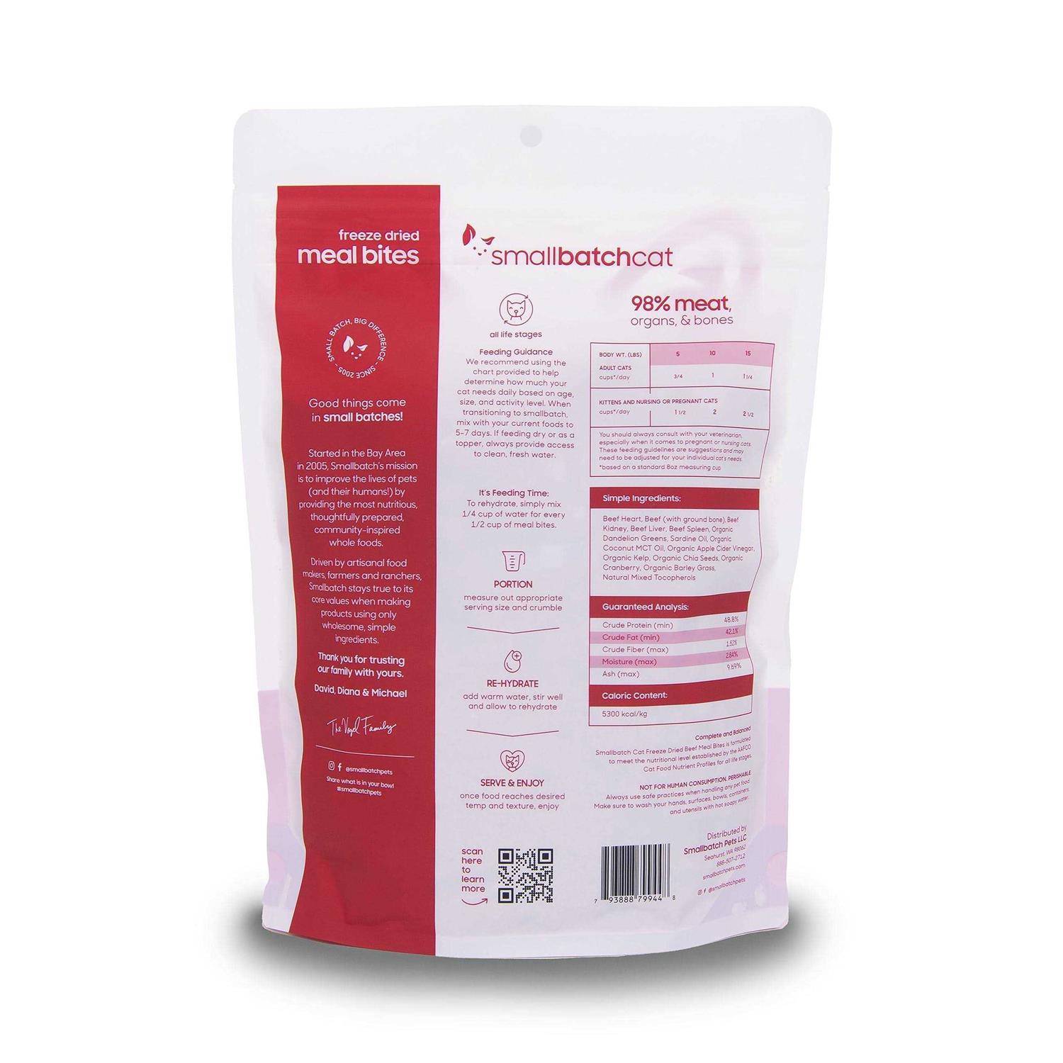 Alternative view of Smallbatch Freeze-Dried Cat Beef Meal Bites-10 oz