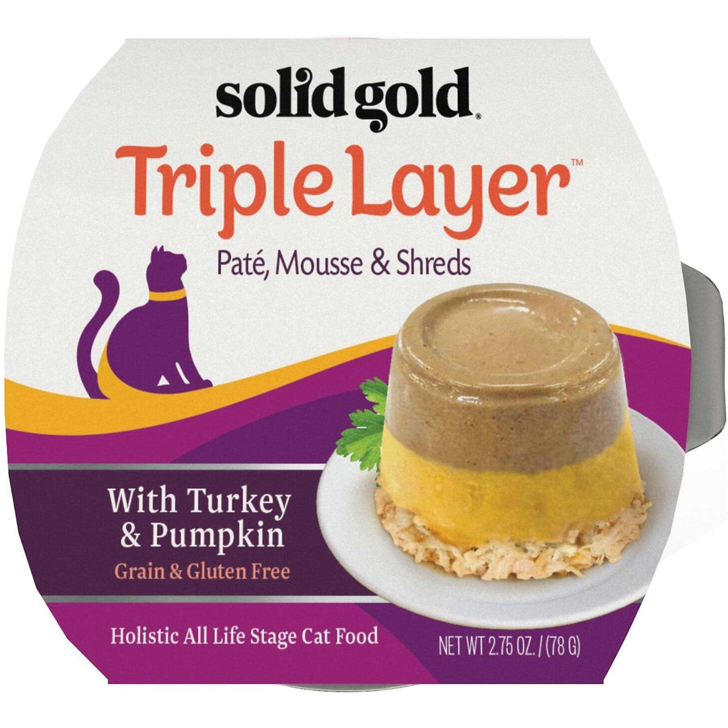 Solid Gold Triple Layer Pate Mousse & Shreds Pumpkin Cat Food