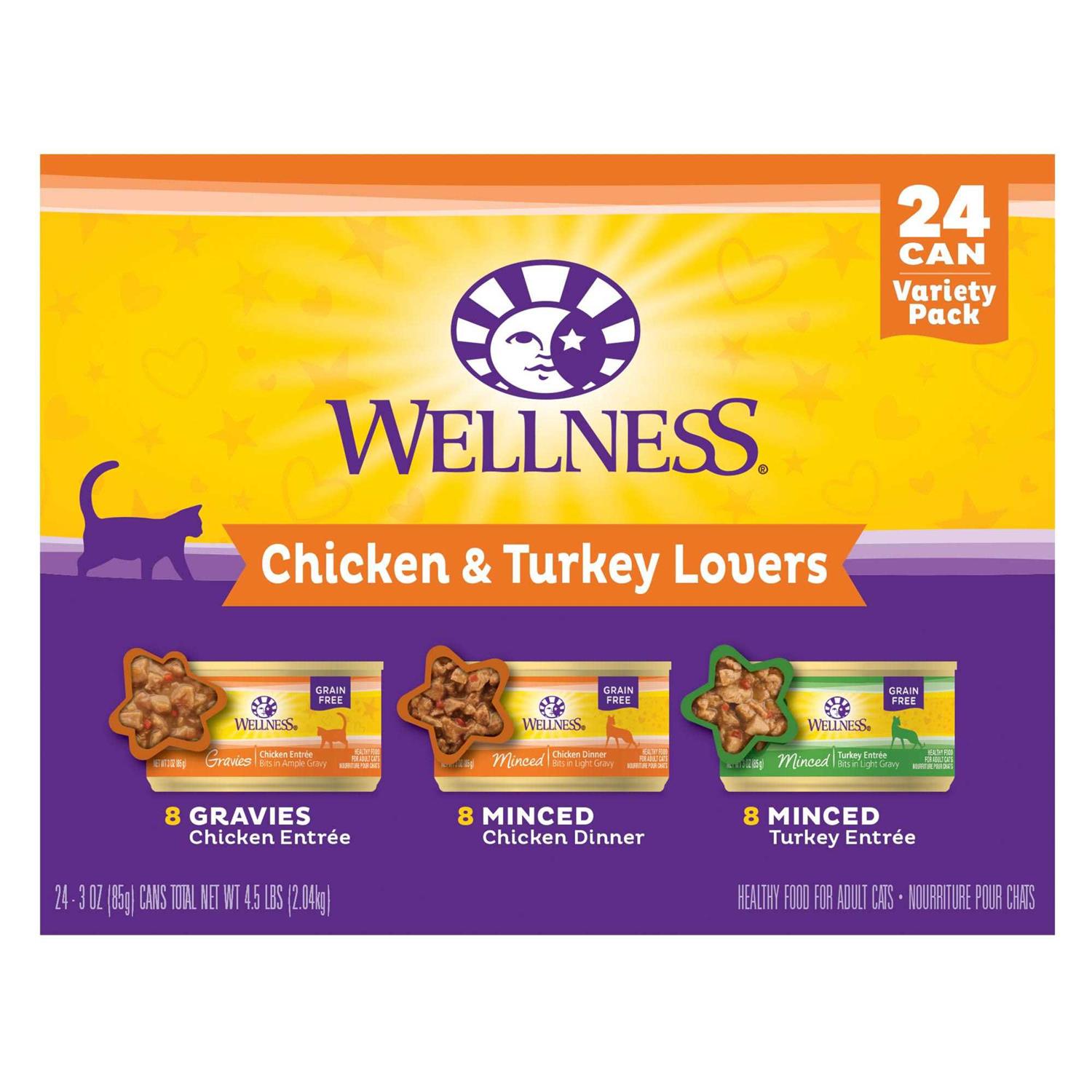 Wellness Complete Health Chicken & Turkey Lovers Variety Pack Wet Adult Cat Food