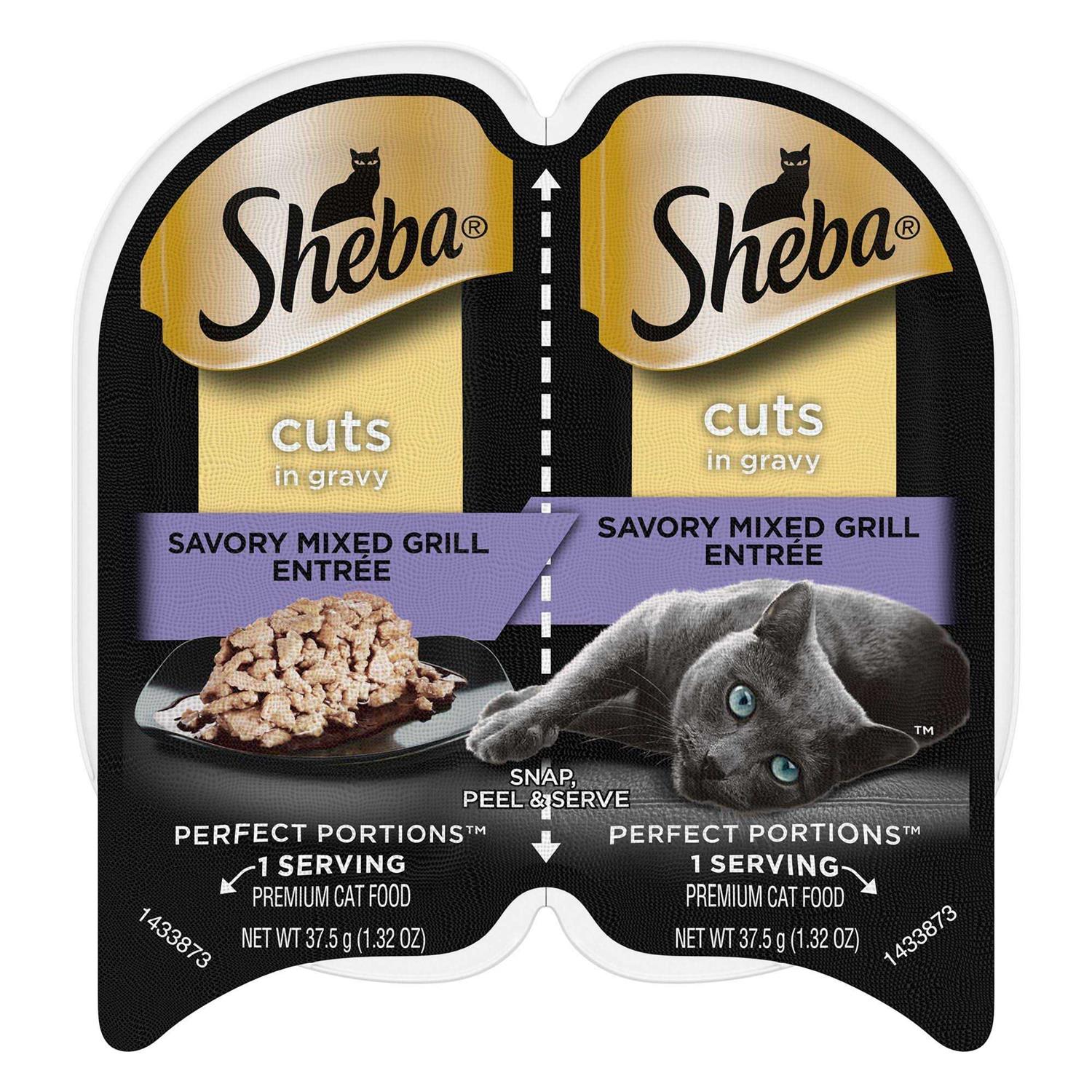 Sheba Perfect Portions Wet Cat Food Cuts in Gravy Savory Mixed Grill Entree