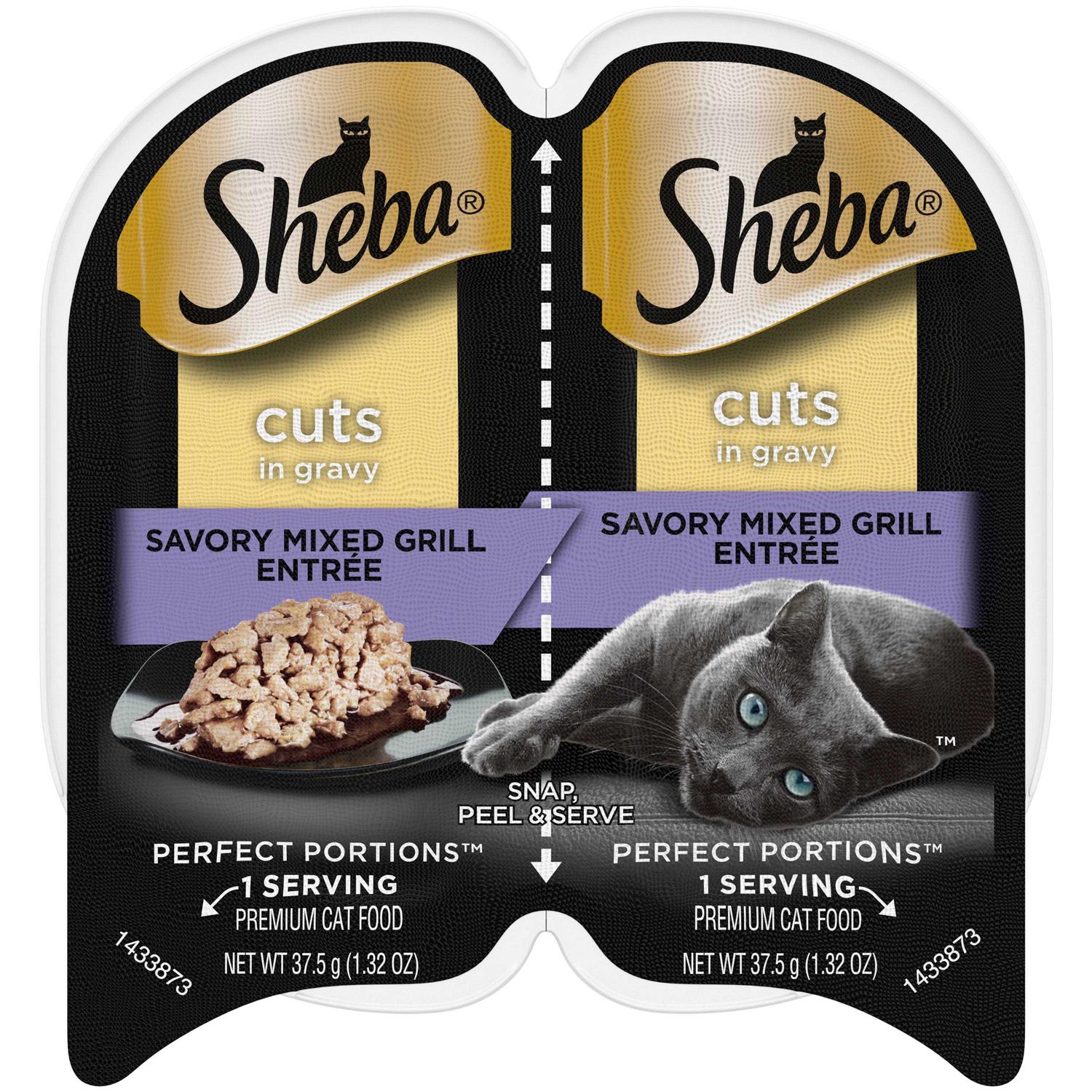 Sheba Perfect Portions Wet Cat Food Cuts in Gravy Savory Mixed Grill Entree