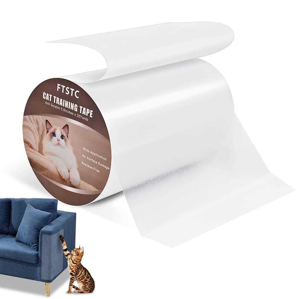 FTSTC 5.9in Furniture Protectors from Cats Double Sided Clear Self-Adhesive Cat Scratch Deterrent